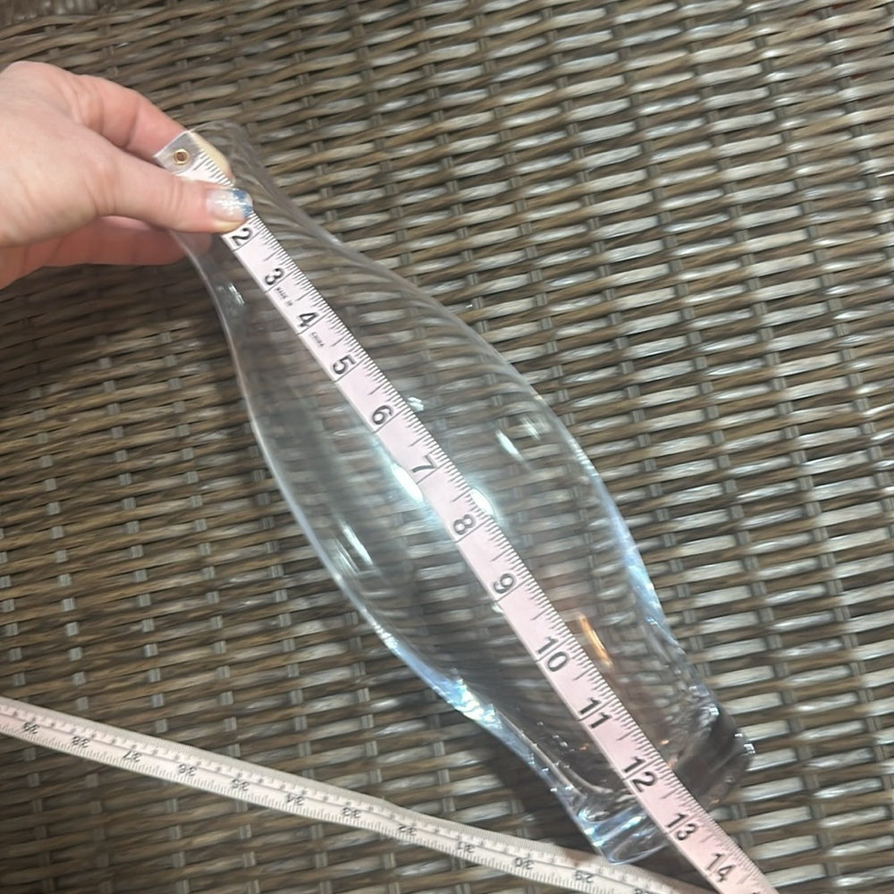 Glass 13” clear vase - Picture 3 of 3